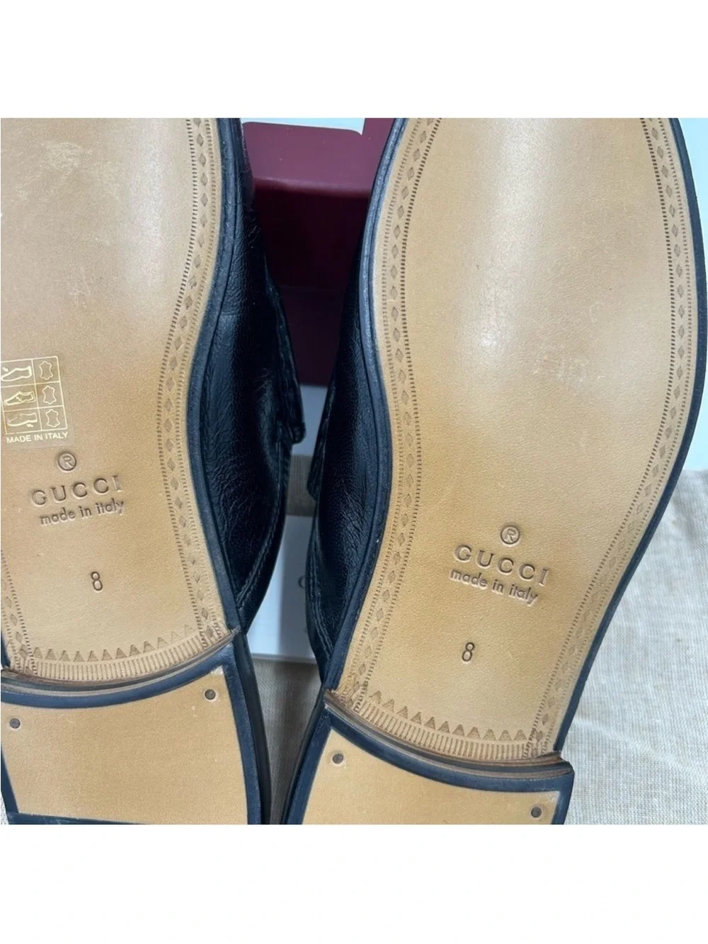 Men’s Gucci horse bit ROOS slip on loafers size 8, made in Italy